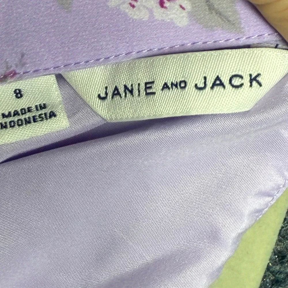Janie and Jack Girls Purple Chiffon Floral Rose Ruffle Tiered Dress 8 Cottage